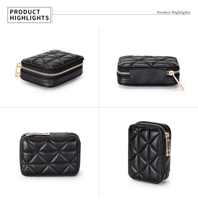 2022 Сумочка для помады из кожи высшего качества: Модная и портативная косметичка с зеркалом HD