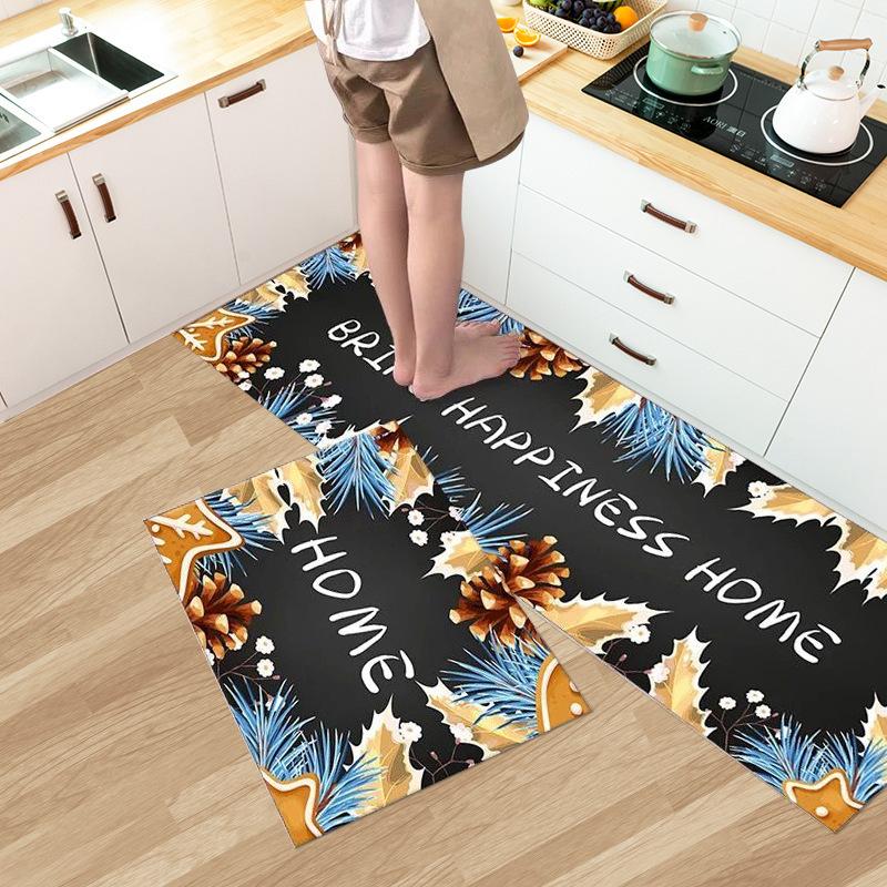 Fashion Simple Nordic Soft Kitchen Rug Anti-Fatigue Kitchen Rug Waterproof Non-Slip Rugs Set Runner Rug Bedside Rug Absorbent Carpet For Kitchen