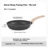 CAROTE Flat-Bottom Pan, Steak Griddle, Non-Stick Pan for Home Use, Titanium Pan, Small Frying Egg Pan for Induction Cooker, 24cm without Lid
