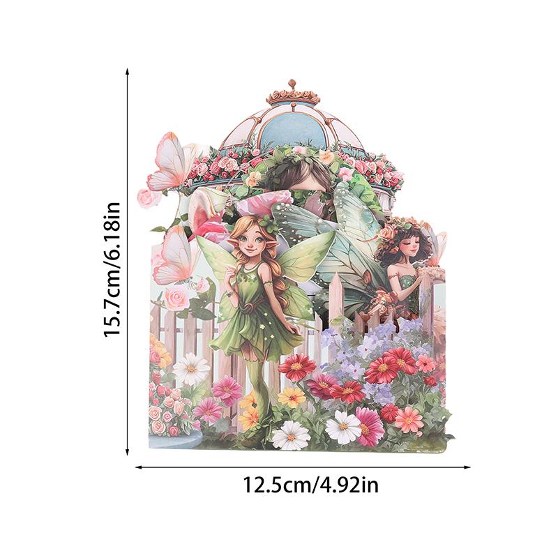 3D Flower Fairy Greeting Card With Beautiful Envelope Fairy And Floral Design For Valentine'S Day, Love And Blessings - Perfect