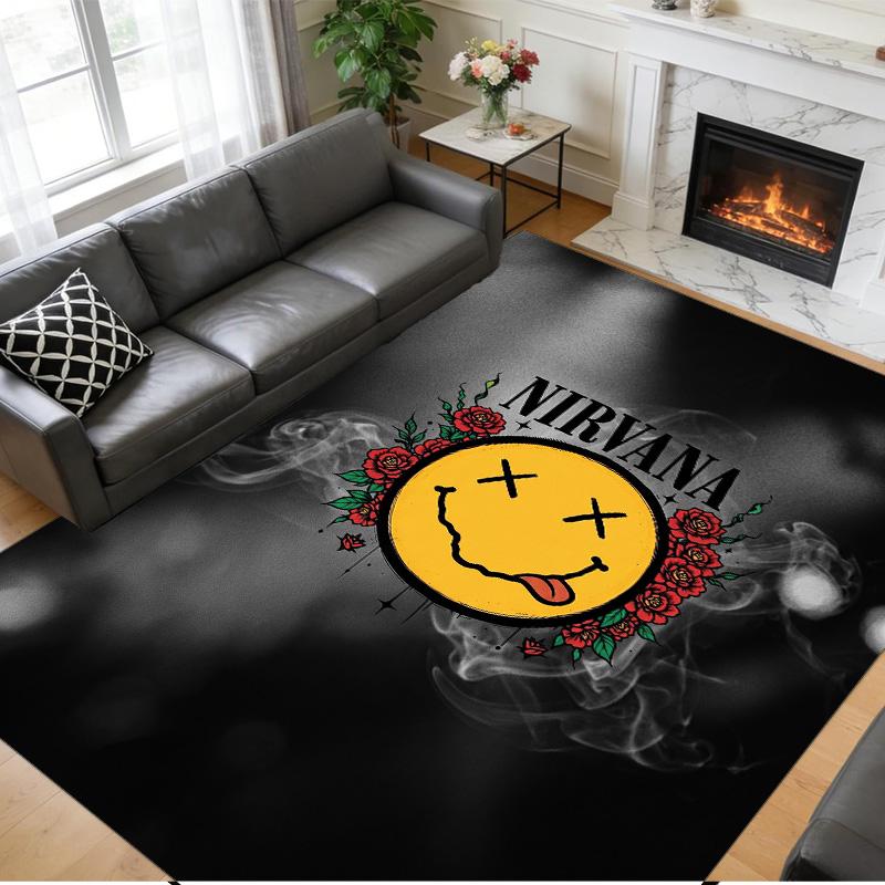 Коврик из кристаллического велюра с принтом Nirvana?Устойчивый Анти?Нескользящий коврик для пола для домашнего декора в помещении