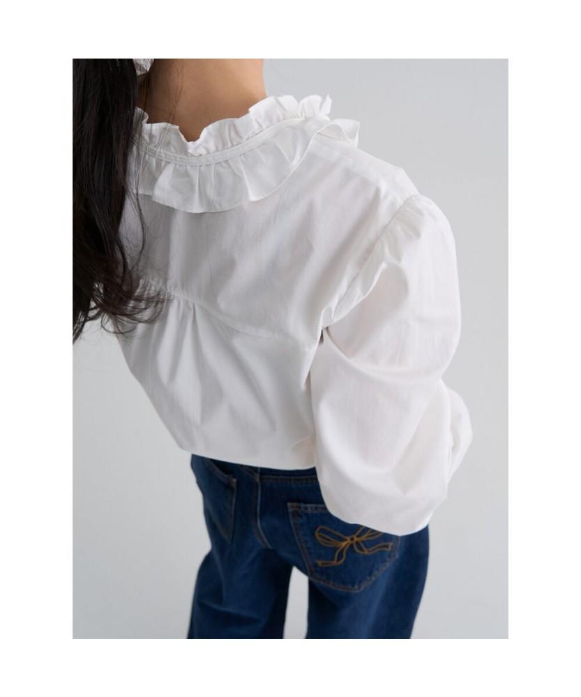 8SECONDS Soft Peach Frill Blouse White