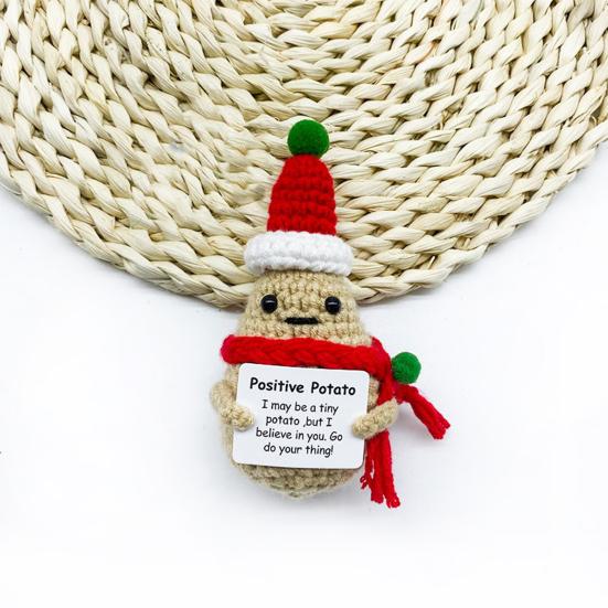 1/2 шт. вязаная крючком кукла-картошка позитивная жизнь вязаная держащаяся карточка-картошка мини рождественская настольная фигурка центральный элемент для декора вечеринки