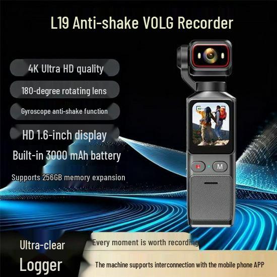 4K Ultra HD Gyroscope Action Camera with WiFi and Image Stabilization for Vlogging and Cycling Sports