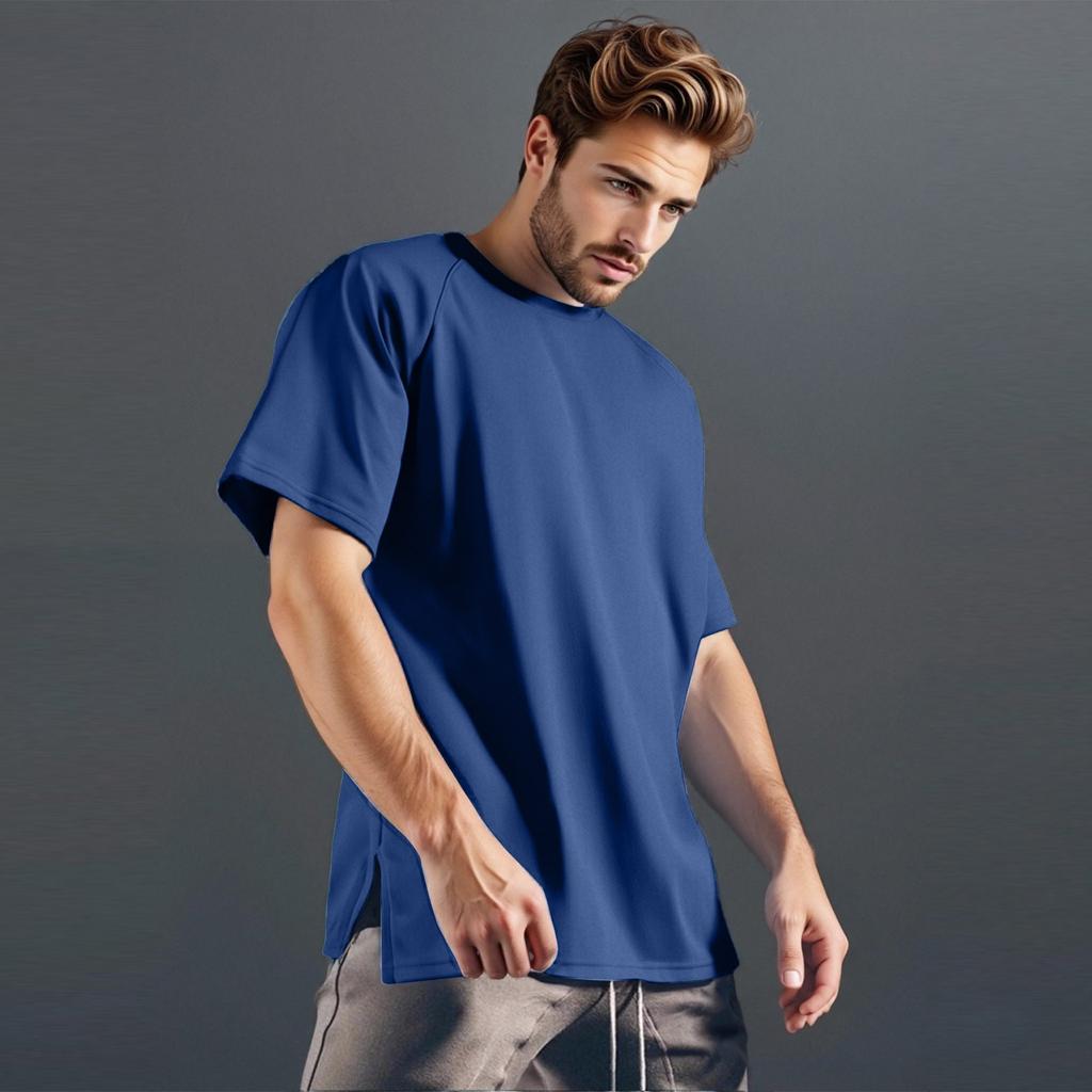 Men's Casual Short-sleeved Sports Fitness Color Men's T-shirt Base Shirt