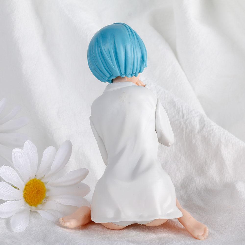 11CM White Shirt Rem Anime Figure Re:Zero kara Hajimeru Isekai Seikatsu Kneeling Y Shirt Pose Rem Model PVC Gift Toys Doll