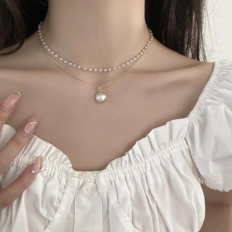 Shining Fake Crystal Pearl Choker Necklace For Girls Elegant Drop Chian Pendant Necklace Fashion Jewelry Gifts
