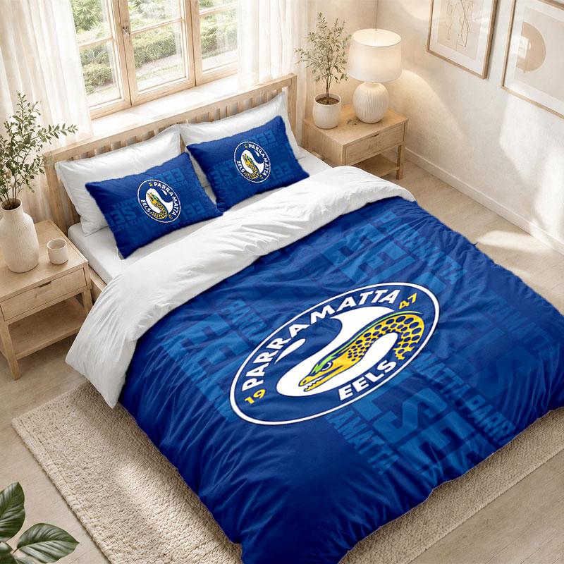 Bedding Set 1 Duvet Cover 2 Pillowcases Parramatta Eels Print Bedroom Home Decoration