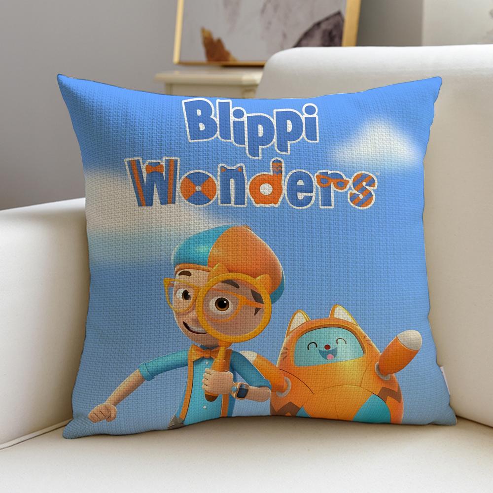 Cheerful BBlippiS Cushion Cover Breathable and skinfriendly linen pillowcase square removable and washable cushion