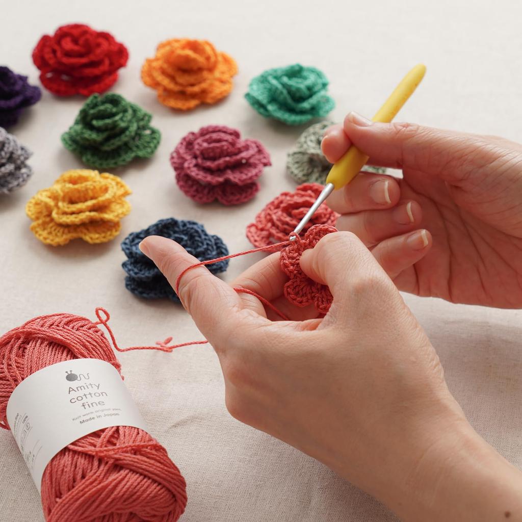 Пряжа Knitworm Amity Cotton Fine 25 г Изделие Черный Шерсть, набор из 5 мотков, Пряжа средней тонкости, (приблизительно. 80м), 100% Хлопок, Япония, Нет. 112