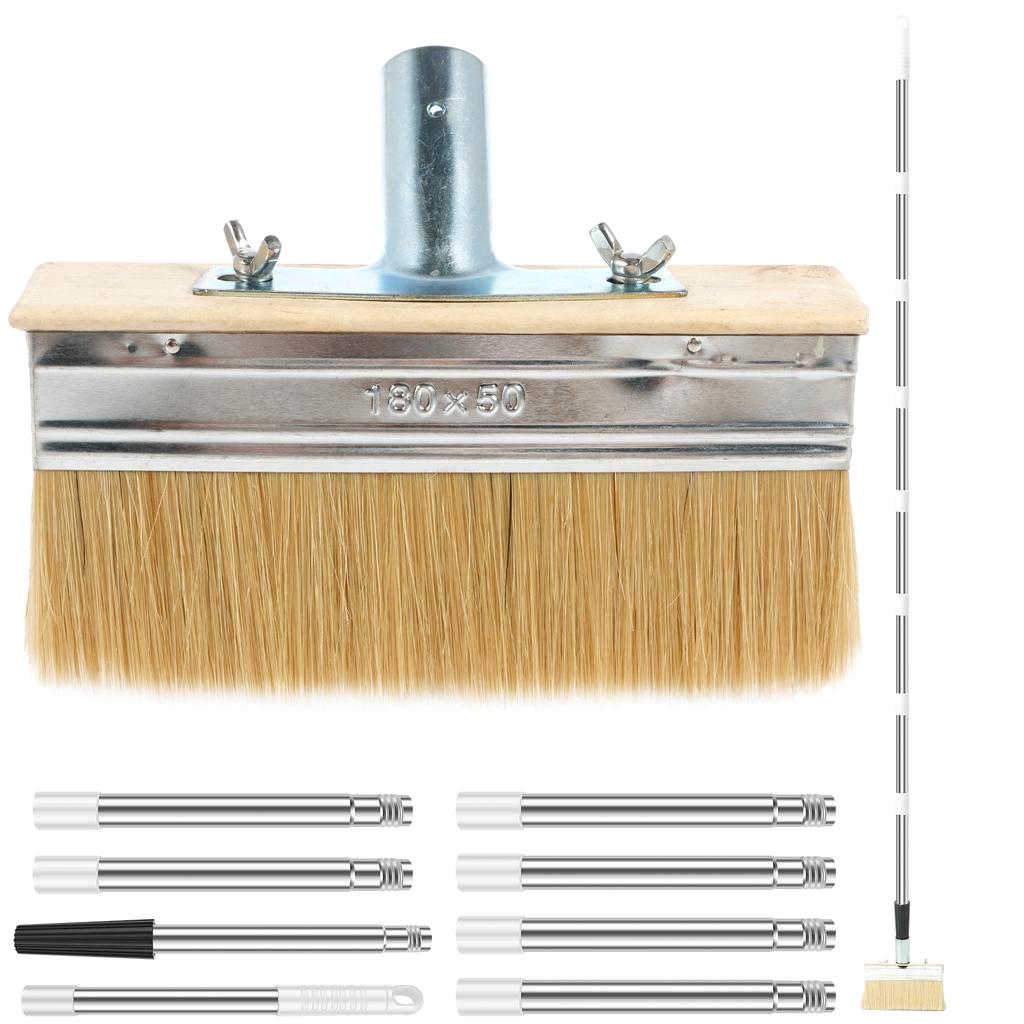 1/2 Pcs Deck Paint Brush 8 Section Detachable Handle Cleaning Brushes Multi-purpose Decks Staining Brush for Painting Fence Wall