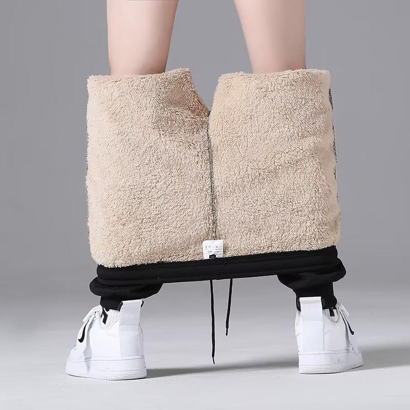 Зимние мужские спортивные брюки на флисовой подкладке, толстые брюки, повседневные свободные теплые бегуны