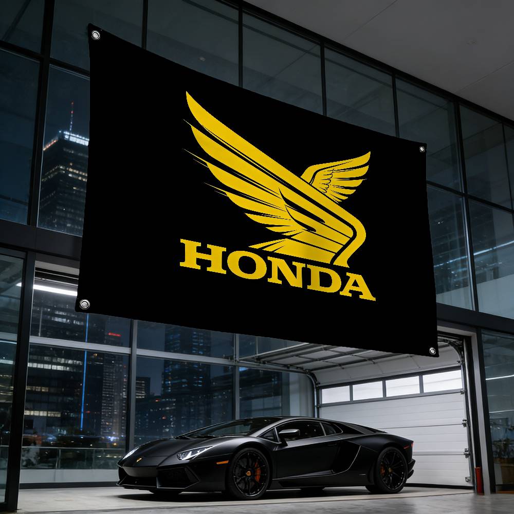 Флаг мотоцикла HONDA, 120 г полиэстер, сублимационная печать, прочный подвесной баннер, декор для дома, подарок BO8