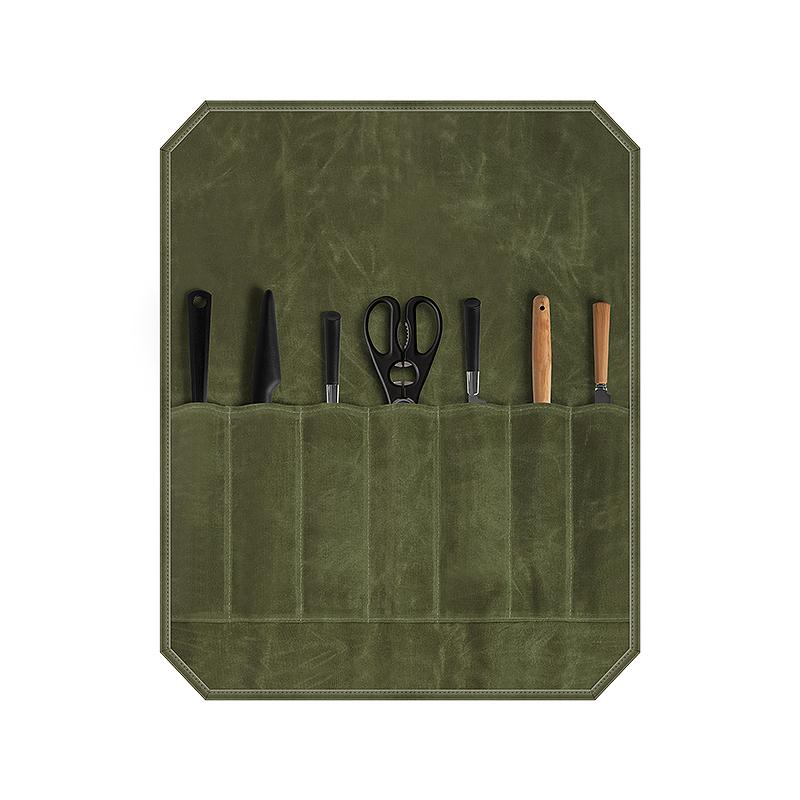 Сумка-рулон для ножей с 7 отделениями, большая вместимость, удобная для переноски, водонепроницаемый портативный органайзер для кухонных ножей, чехол для хранения