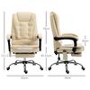 Ergonomic Office Chair Height Adjustable Massaging on 6 Points, 65x160x104 cm, Cream