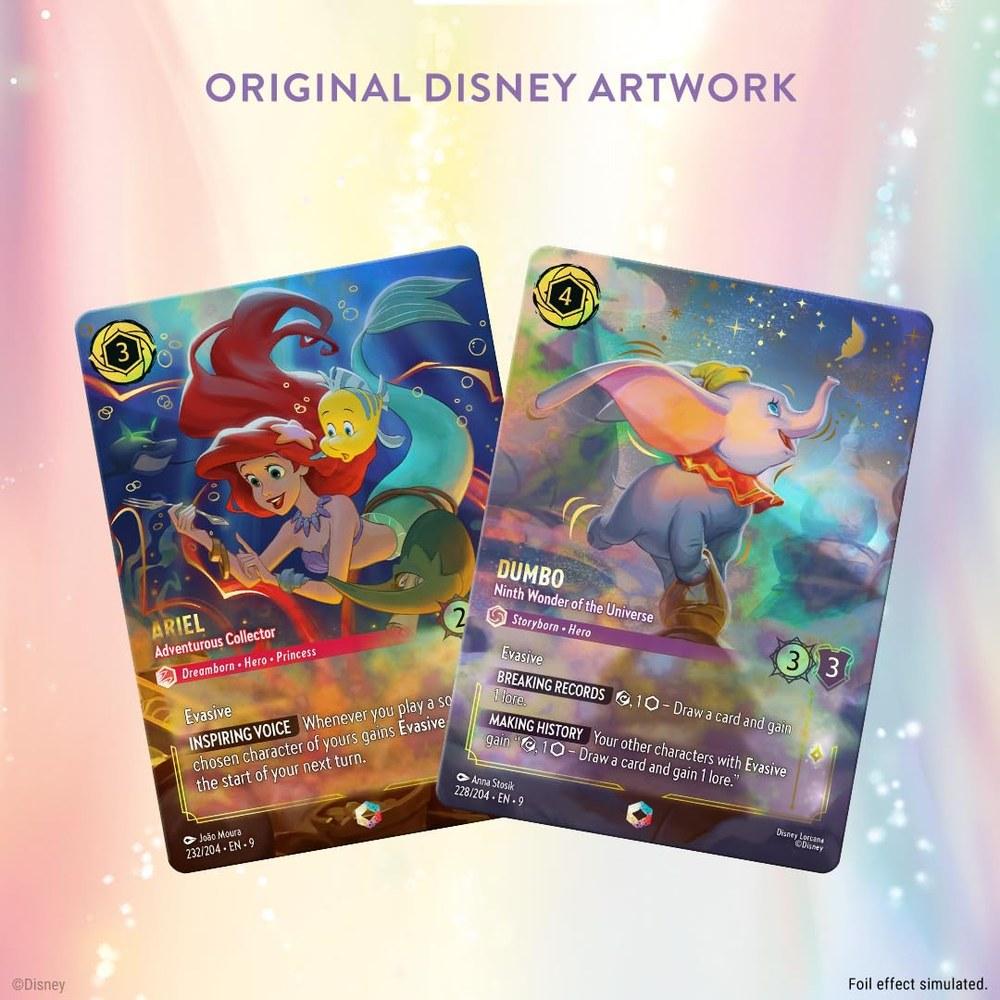 Ravensburger Disney Lorcana TCG Коллекция Стартовый набор 4 Легендарных Бустера Карт-портфолио Микки Мауса Блестящая Фольга Тинкербелл Акция