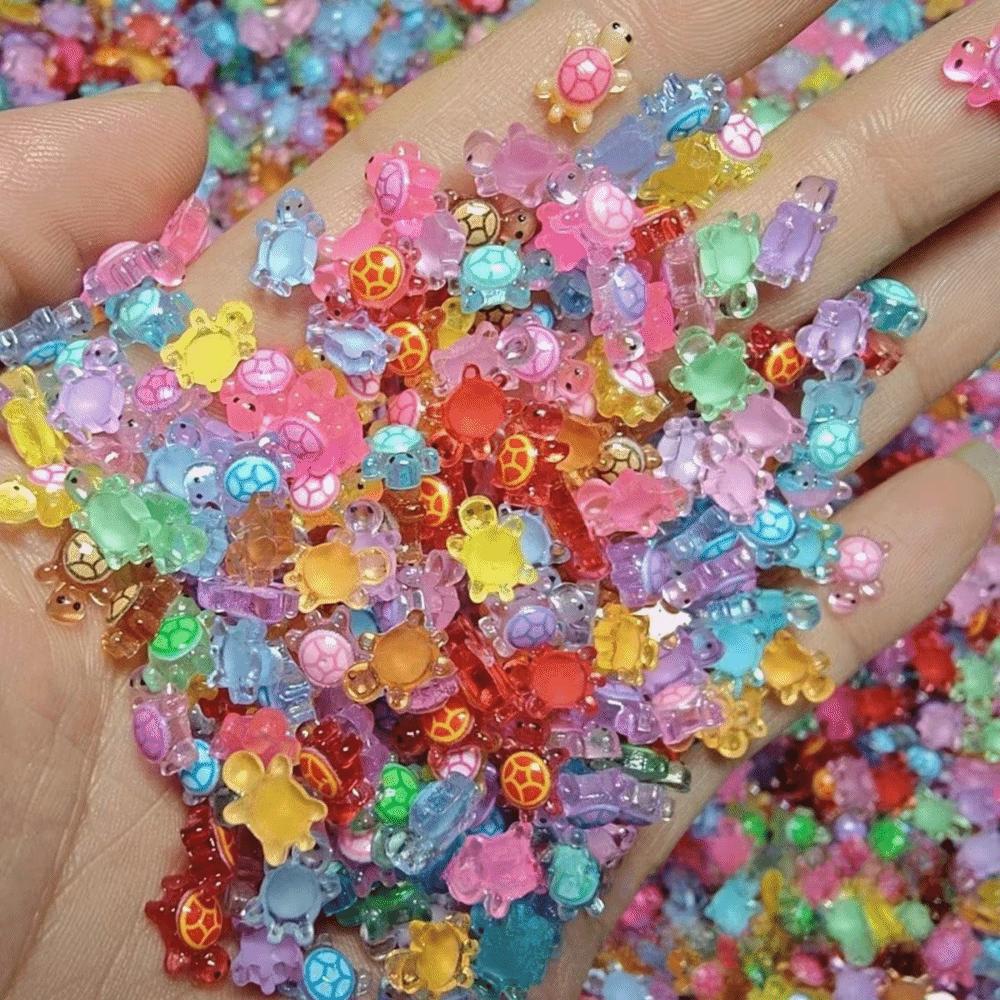 100Pcs Cartoon Mini Resin Animals Glow-in-the-dark Miniature Figurines  for DIY Hairpin Phone Case