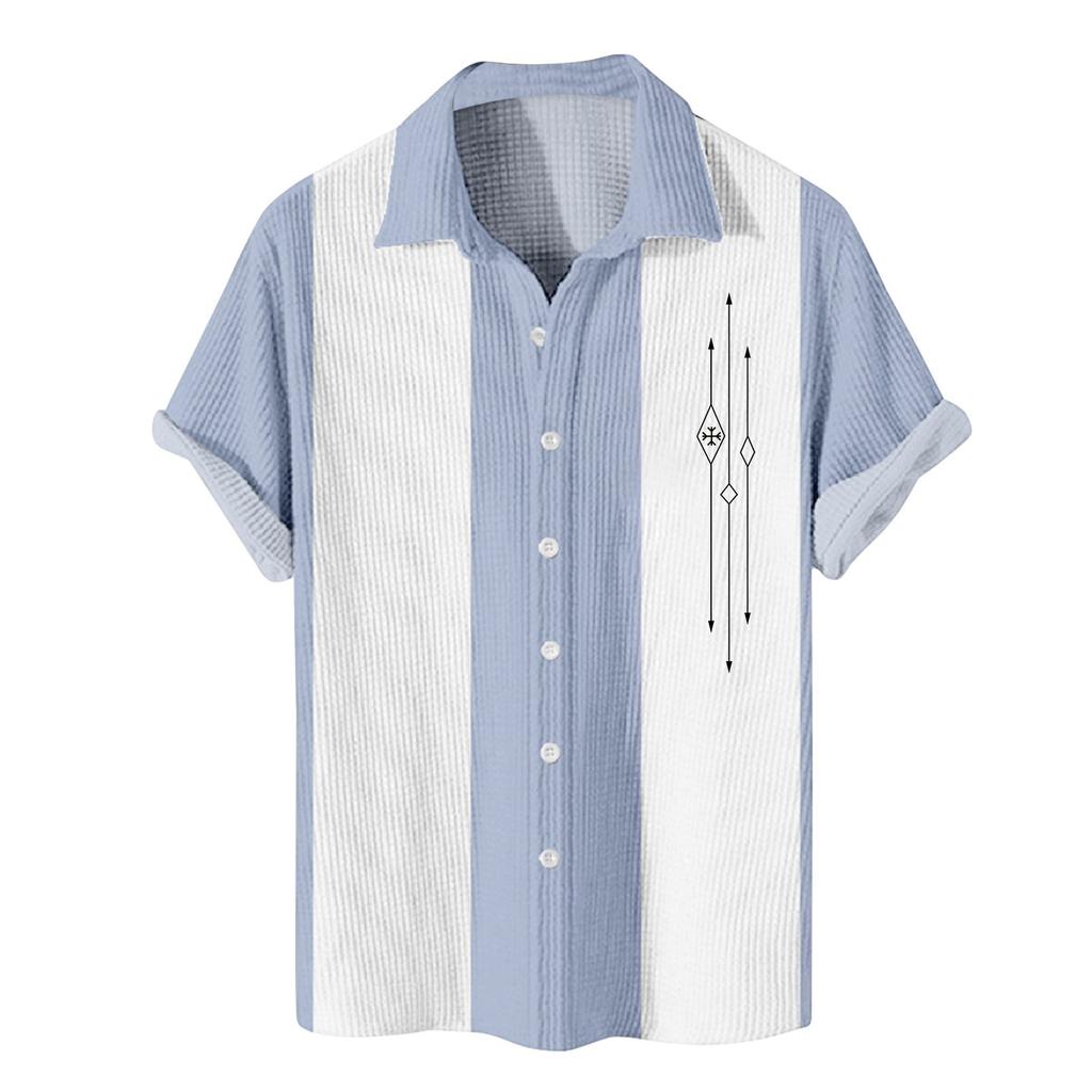 Men's Hawaiian Printed Button Short Sleeve Shirts Men's Casual Fashion Short Sleeve Shirts