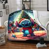 1Pc Christmas Stitch Celebration Blanket Soft Throw Blanket For Home Bedroom Bed Sofa Travel Office Solid Christmas Blanket
