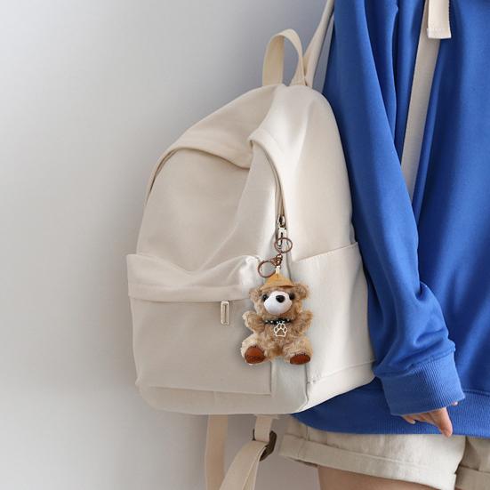 Cartoon Bear Keychain Plush Lovely Hats Bear Doll Cute Animal Pendant Grab Machine Hang Bag Daily Accessories