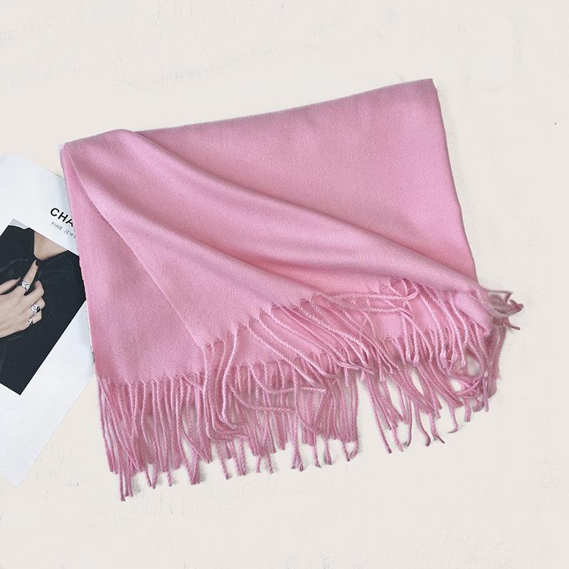 Autumn and Winter New Solid Color Scarf Imitation Cashmere Scarf Women's Warm Shawl Scarf