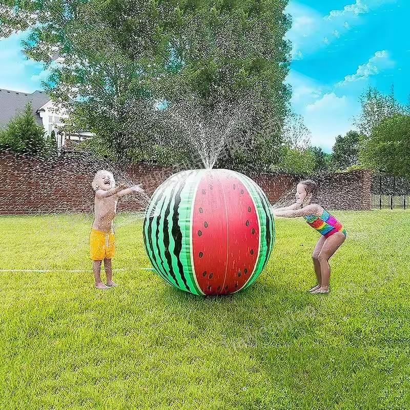 60cm PVC Inflatable Watermelon Ball Water Spray Outdoor Garden Toys Kids Summer Party Beach Themed Birthday Decor Supplies