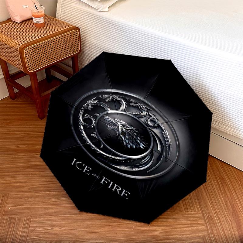 1 шт. Автоматический складной зонт - Мультяшный узор, Портативная и складная конструкция с 24 спицами, Рождественские и новогодние подарки