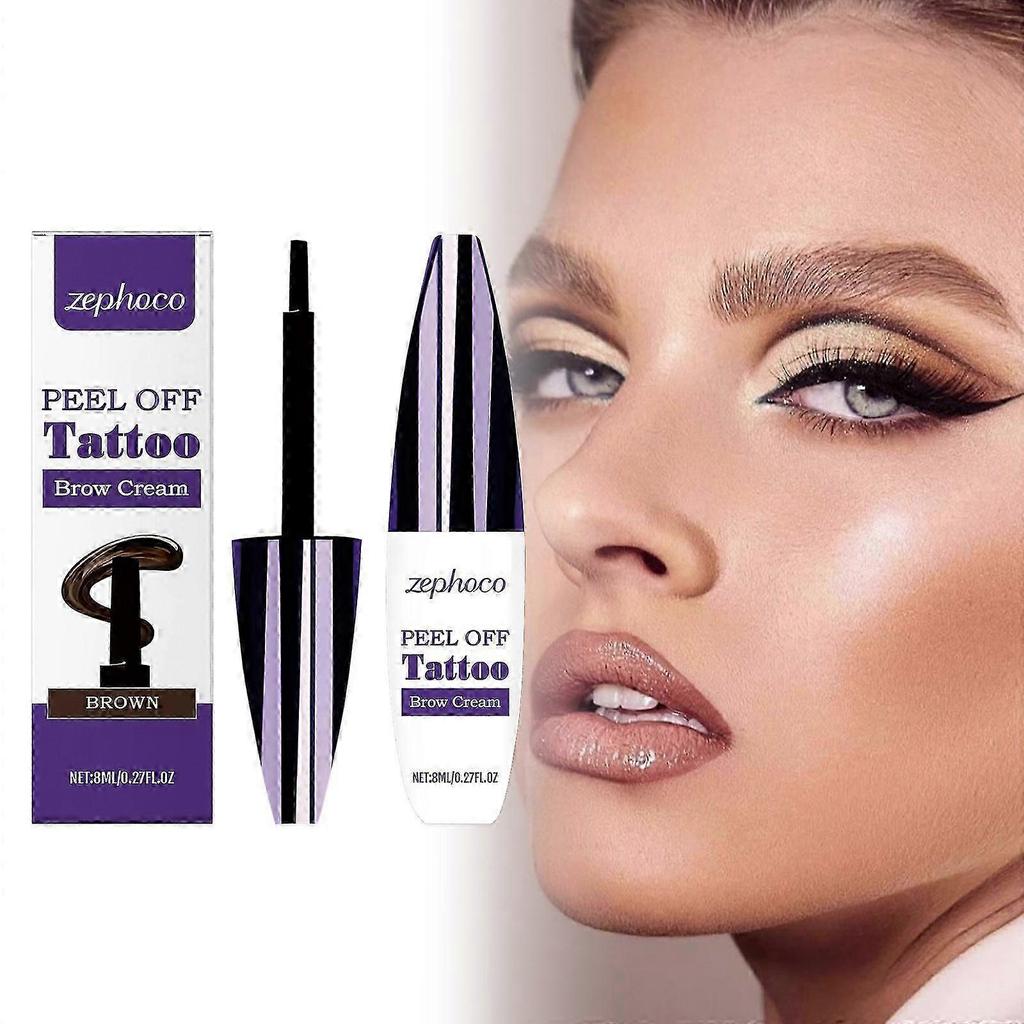 Zephoco Brown Tearable Liquid Eyebrow Pencil Natural Hair Flow Extremely Fine Brushes Long lasting Makeup Setting