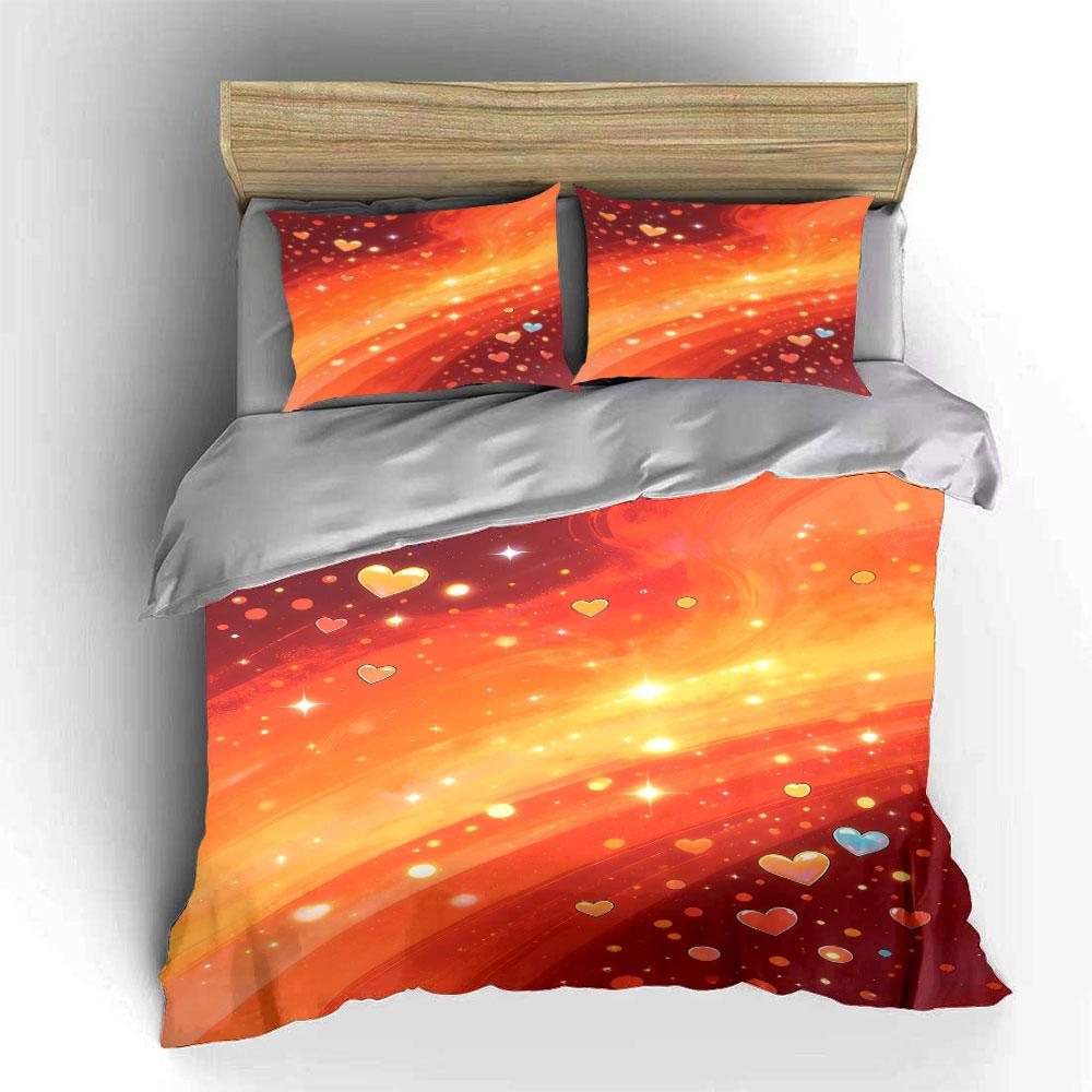 Hearts, stars, glowing swirls. Bedding sets Duvet cover sets Duvet covers Pillowcases(1 * Duvet Cover 2 * Pillowcases without duvet insert)