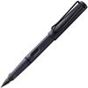 LAMY Safari Steel Black Fountain Pen Ergonomic Grip and Polished Steel Size EF Ideal for Writing and Calligraphy Includes LAMY T10 Blue Ink Cartridge