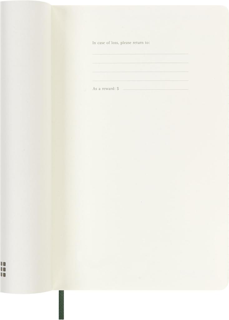 Ежедневник Moleskine 2025, с началом в июле, 18-месячный, еженедельный, с мягкой обложкой, большого размера (13см Ш x 21см В), Миртовый зеленый, DSK1518WN3Y26