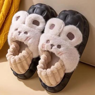 Новые милые тапочки с мультяшным кроликом, женские, забавные, водонепроницаемые, удобные, легкие, домашние, мягкие, домашние, шлепанцы на толстой подошве 20024