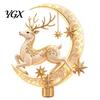 Christmas Party Ornaments Lighted Memorial Tree Topper, Angel Red Bird Reindeer Designs Treetop Ornament Farmhouse Decorations with Warm Glow