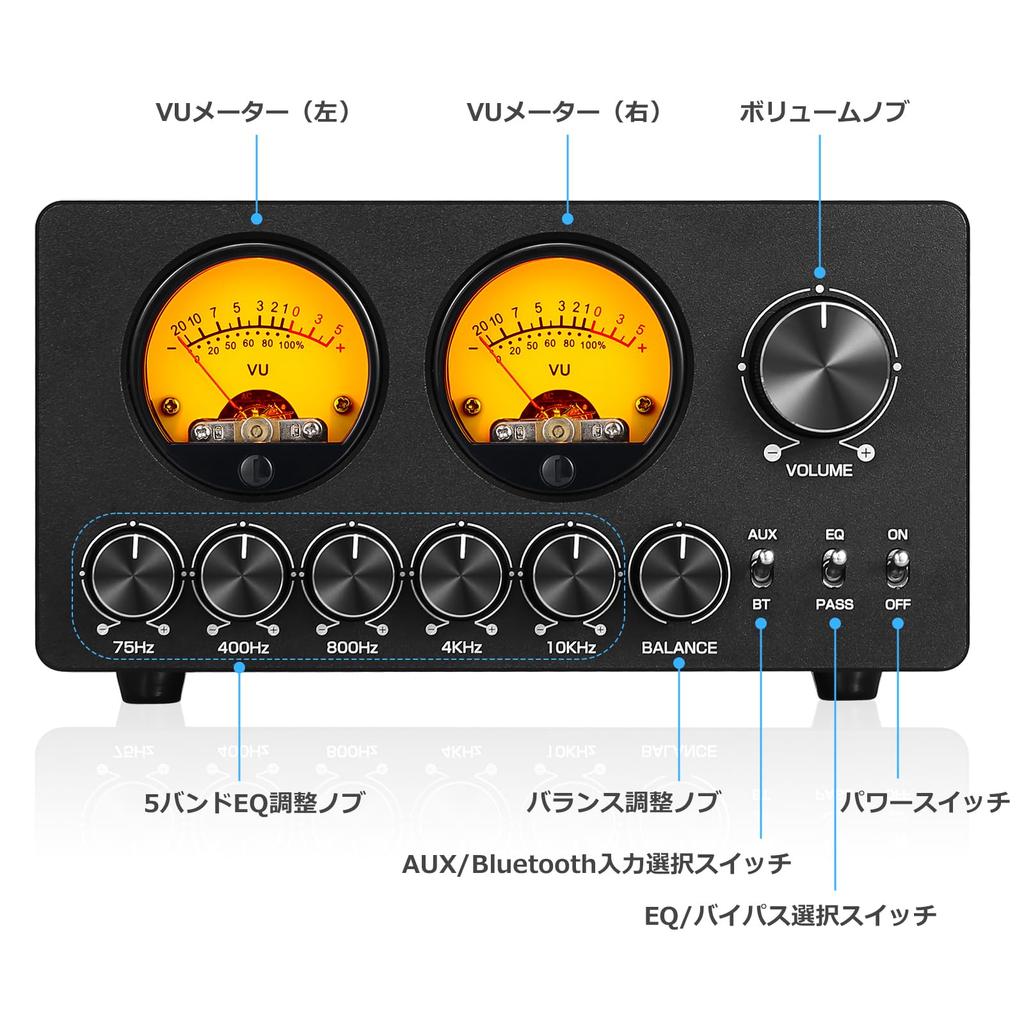 Douk Audio B1 Mini 5-полосный эквалайзер Bluetooth-приемник стерео аудио небольшой предусилитель с измерителем уровня громкости и