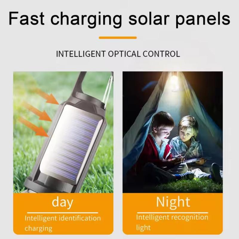 Solar Powered LED Lamp Bulbs Outdoor USB Charging Camping Light BBQ Atmosphere Night Lights Waterproof Flashlight Essentials