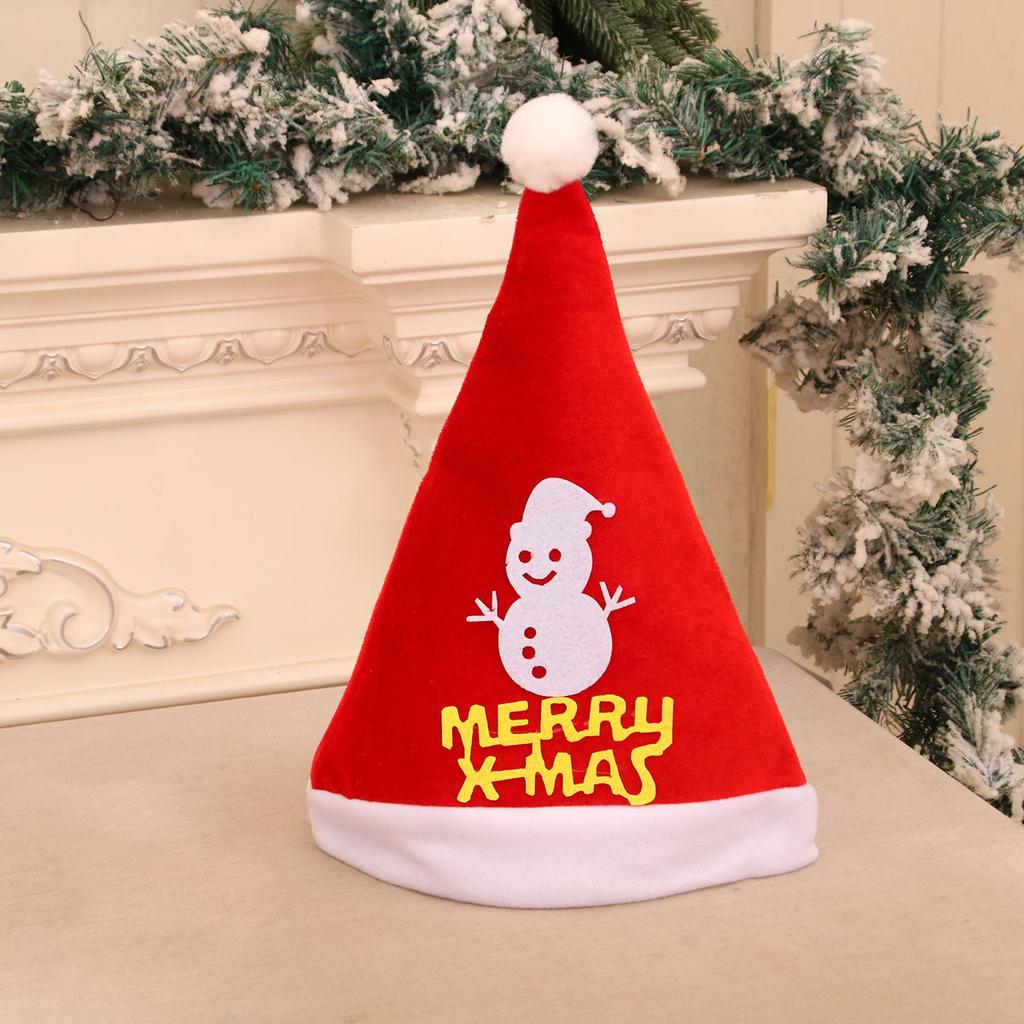 Аппликация из шелкового бархата Рождественская шапка Санты для взрослых Мультяшная шапка Шапка Санты Рождественская композиция