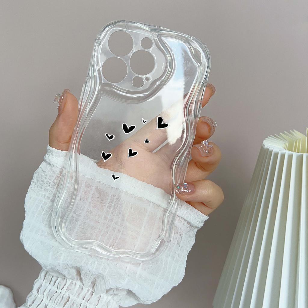 Мягкие волнистые чехлы для телефонов N83 Heart and Leaf art для Samsung A54 A34 A13 A14 S23 S24 Ultra Xiaomi Redmi Note 13 12C Realme Infinix, защитный бампер