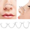 Fashion Body Jewelry None Pierced Double No Piercing Nose Clip Nose Chain Nose Ring Fake Nose Ring