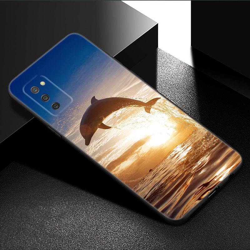 Animal Dolphin Phone Case For Samsung Galaxy A01 A03 Core A04 E A02 A05 A10 A20 A21 A30 A50 S A6 A8 Plus A7 2018 Black Cover