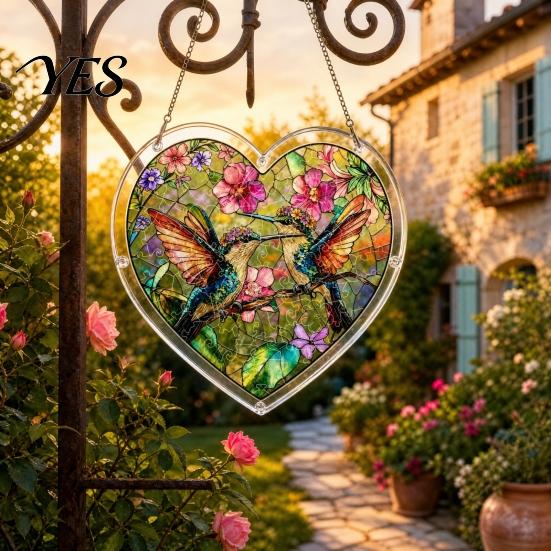 Musical Note Puzzle Piece Suncatcher Pendant, Durable Acrylic Window Hanging, with 3D Pattern, Stained Glass Effect Waterproof Decorative Ornament,