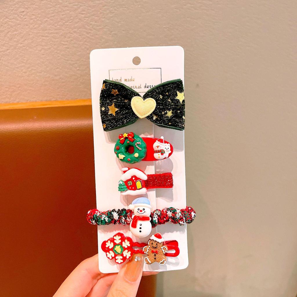 Милые детские заколки для волос в виде Санта-Клауса - 2025 Рождественские заколки-уточки для челки и боковые заколки для маленьких девочек