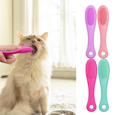 Мягкая щетка для подбородка для домашних животных Мягкая силиконовая щетка для подбородка для кошек Нескользящая щетка для чистки пальцев для домашних животных и собак