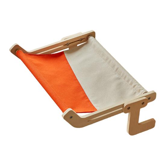 Bedside Cat Hammock Adjustable Cat Bed Window Perch with Wood Frame No Drilling Installation Pet