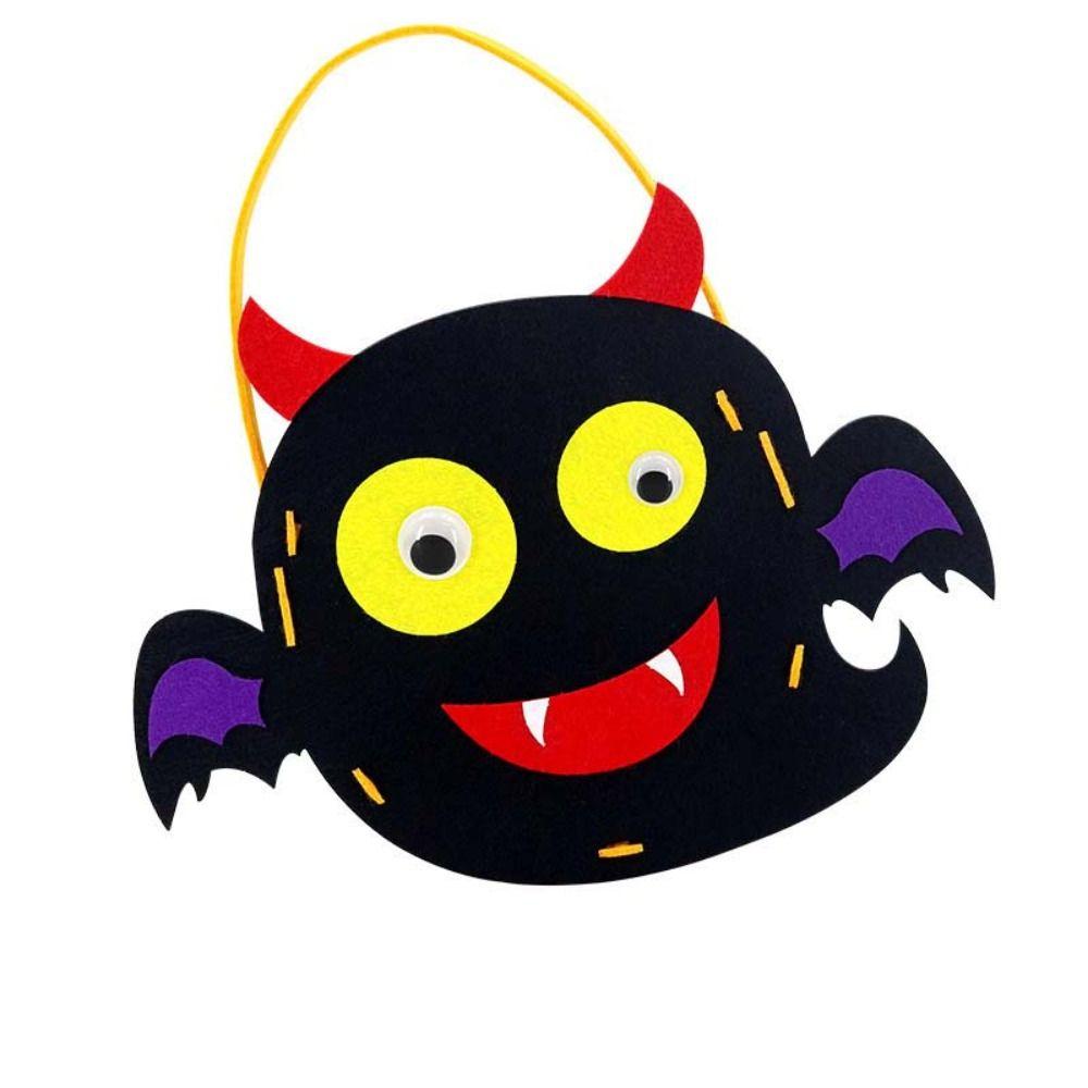 Ghost Bat DIY Trick or Treat Bag Non-woven Fabric Pumpkin Handbag DIY Halloween Candy Bag  Toddlers