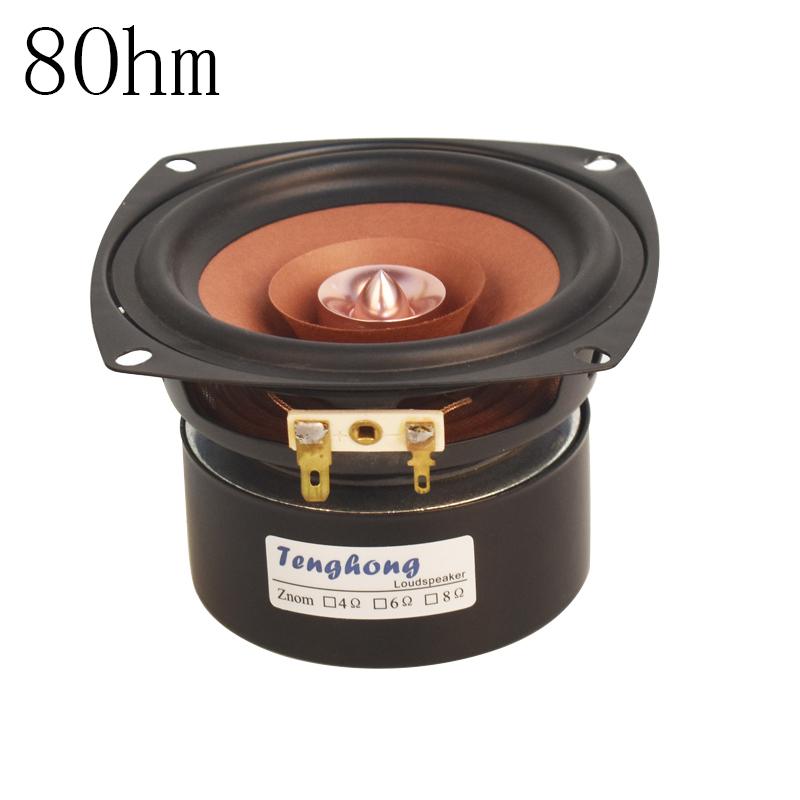 Tenghong 1pcs 4 Inch Bookshelf Speaker 4 Ohm 8 Ohm 30W HIFI Bullet Full Range Audio Speakers For Home Theater Loudspeaker DIY