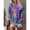 Spring and Autumn Round Neck 3D Colorful Circular Printed Top Fashionable Casual Long Sleeved Women's T-shirts