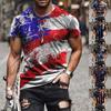 Men's Street Muscle Short Sleeve Print Personality Fashion Fashion T-Shirt