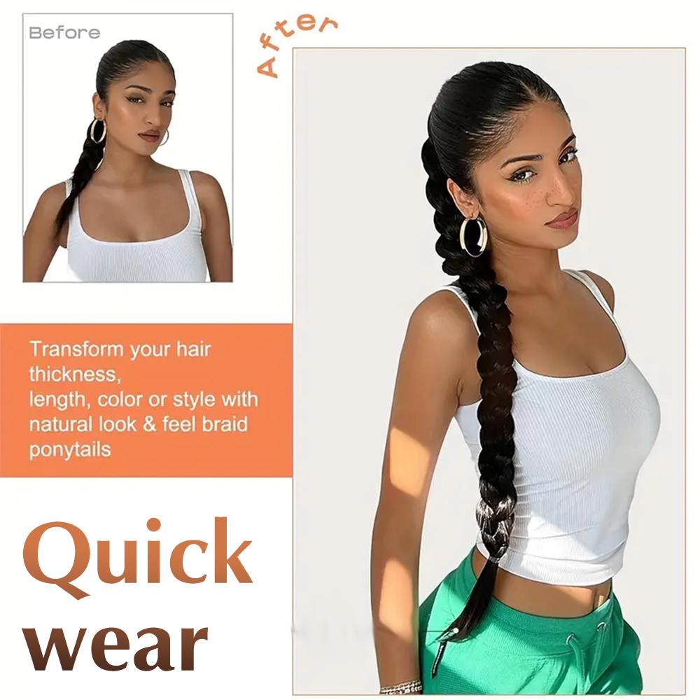 MISSQUEEN Синтетическая Длинная Прямая Коса Хвост Обертывание Вокруг Наращивание Волос Шиньон Хвост Резинка Для Женщин Для Повседневной Носки