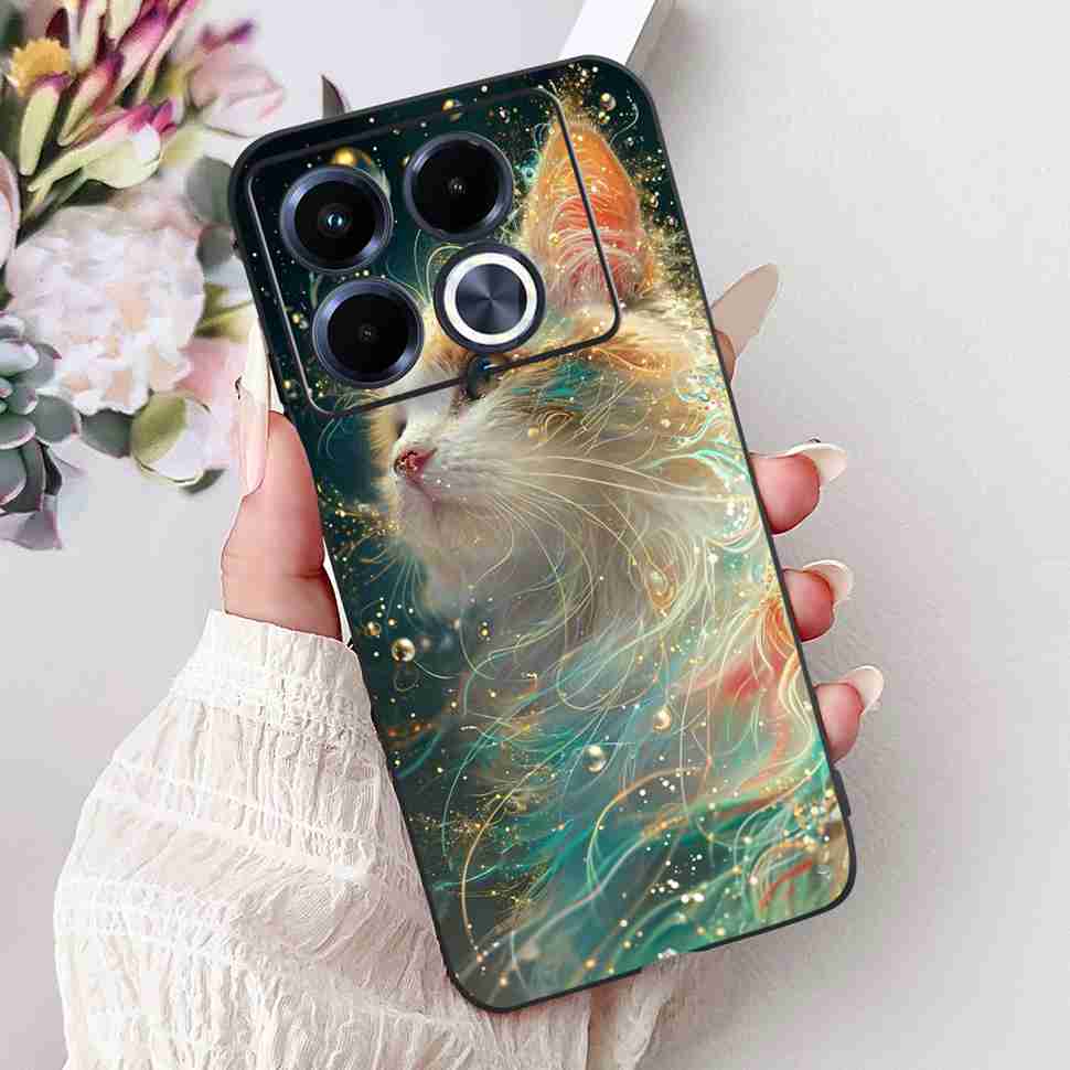 Защитный чехол для телефона для Infinix Note 40 5G Милый чехол с кошкой X6852 Силиконовый мягкий чехол для Infinix Note 40 Note40 5G Fundas Capa