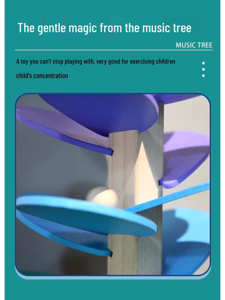 Rainbow Music Tree: Colorful Detachable Rolling Ball Game for Early Education and Fun Assembly